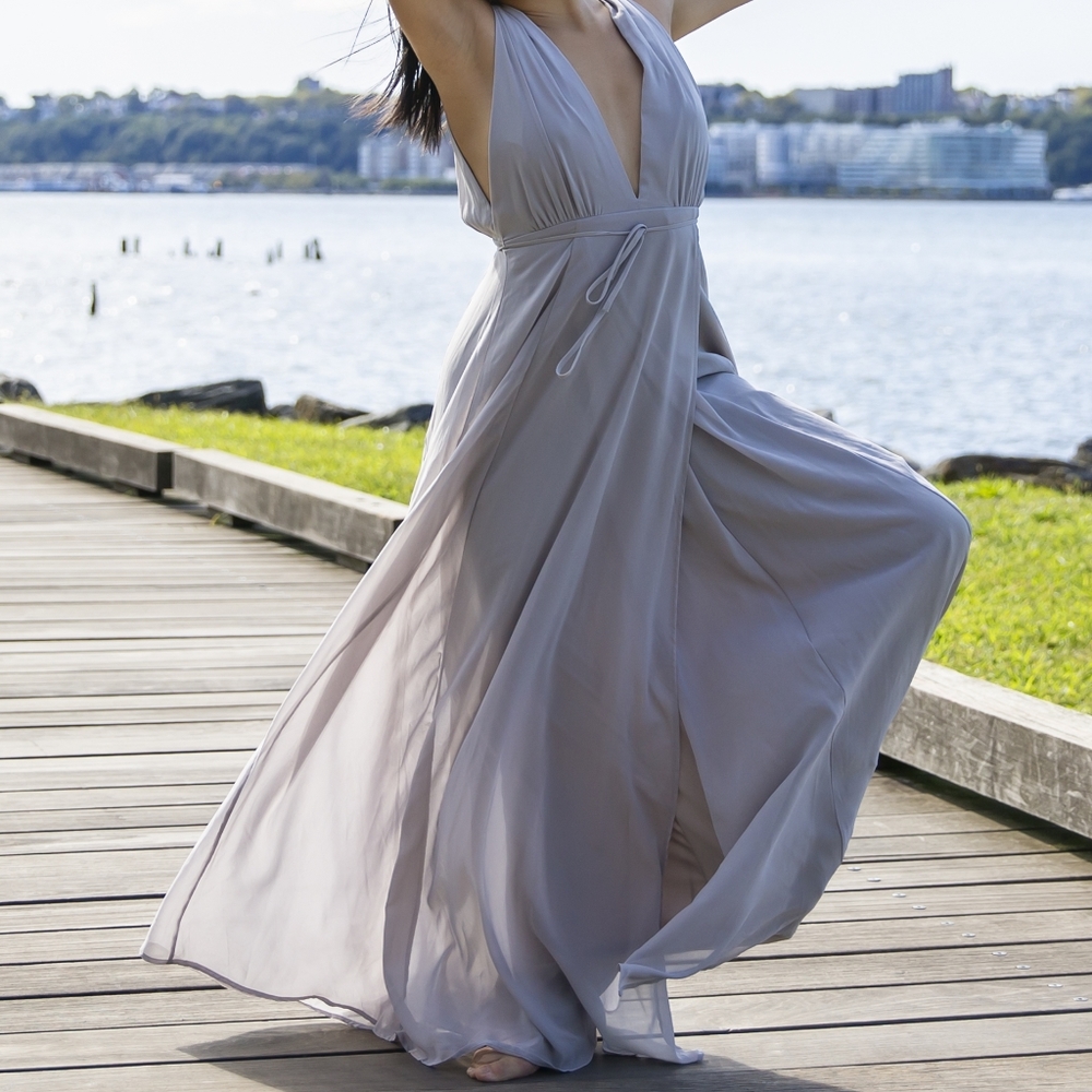 Gently Used Dee Elly Gray Maxi Dress Size S